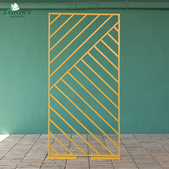 Gold Paint Rectangle with Diagonal Stripes Stand