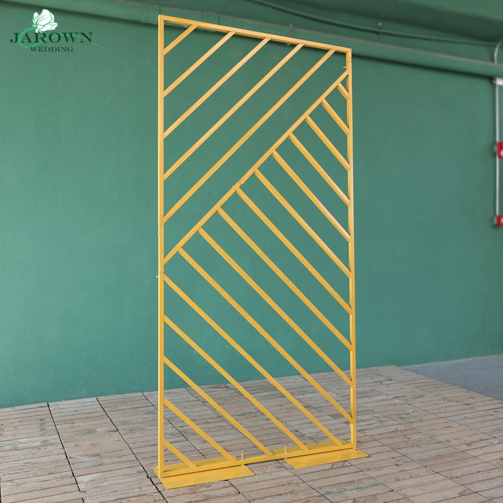 Gold Paint Rectangle with Diagonal Stripes Stand