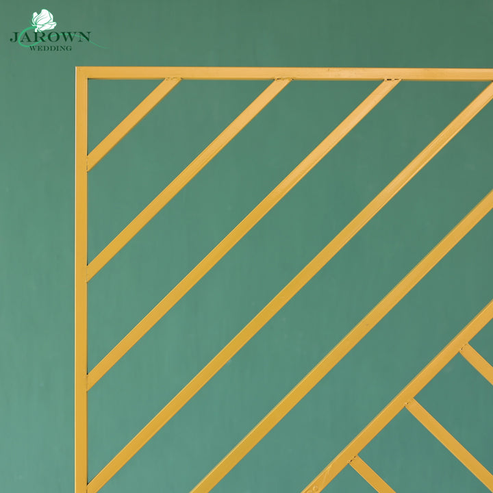 Gold Paint Rectangle with Diagonal Stripes Stand