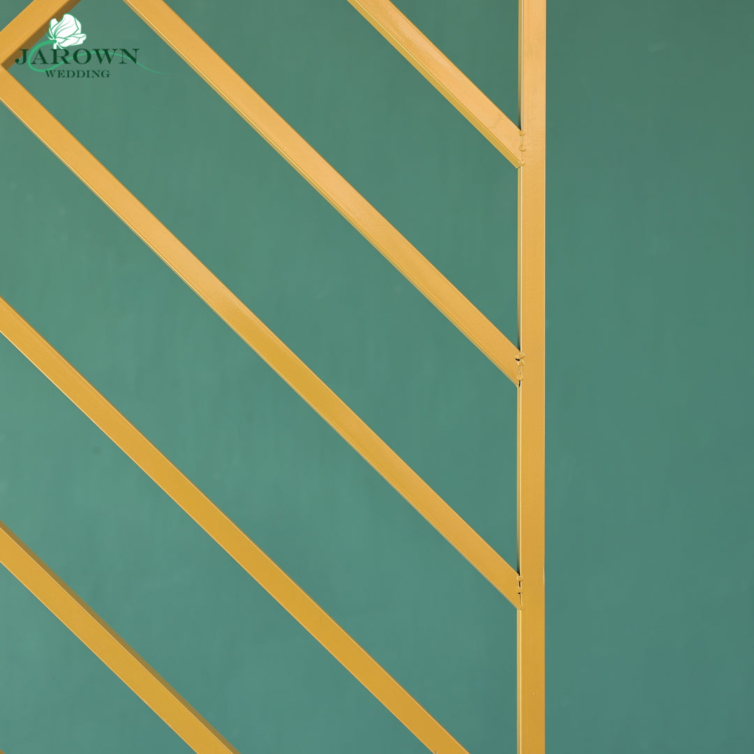 Gold Paint Rectangle with Diagonal Stripes Stand