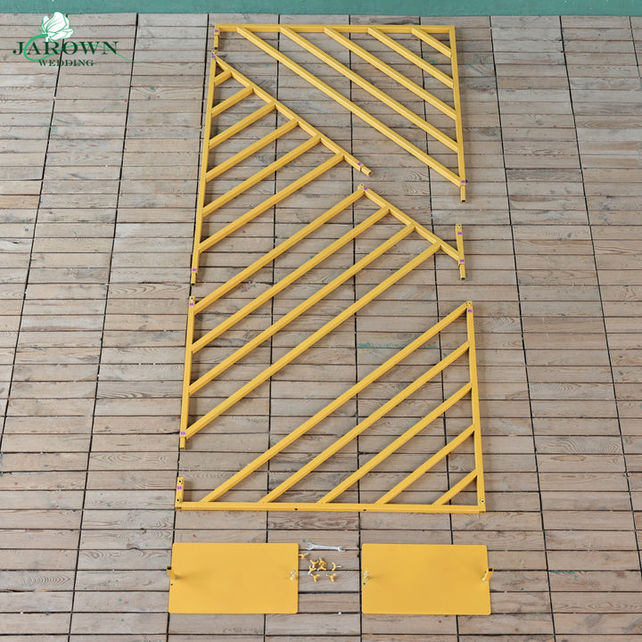 Gold Paint Rectangle with Diagonal Stripes Stand