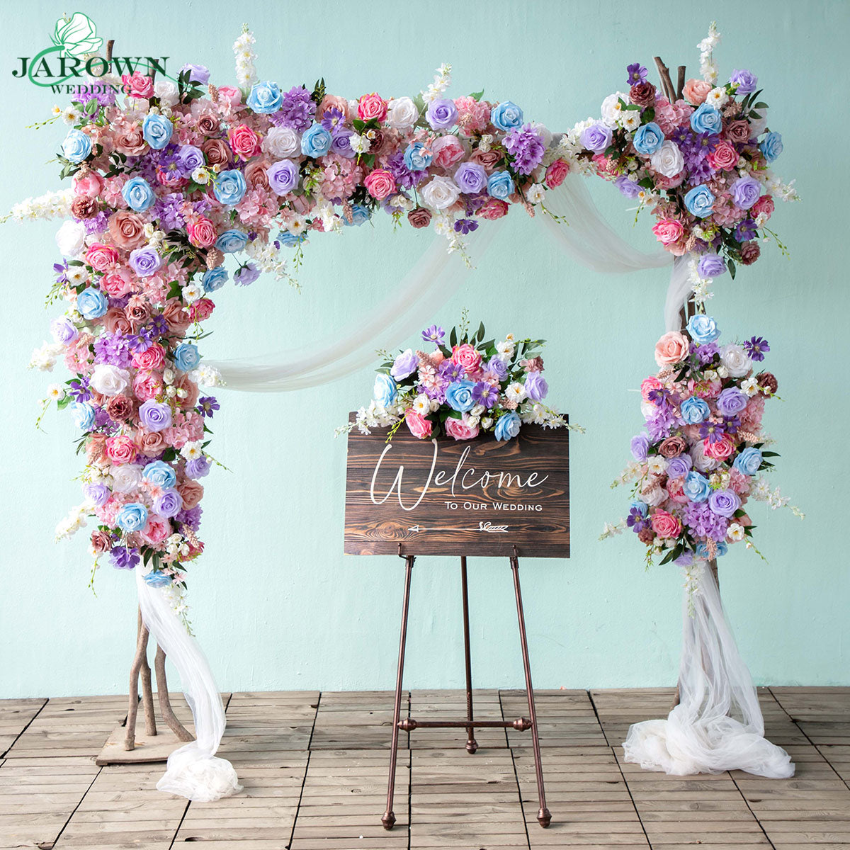 Sign & Backdrop Flower in Pink/Blue/Purple/White – JarownWedding