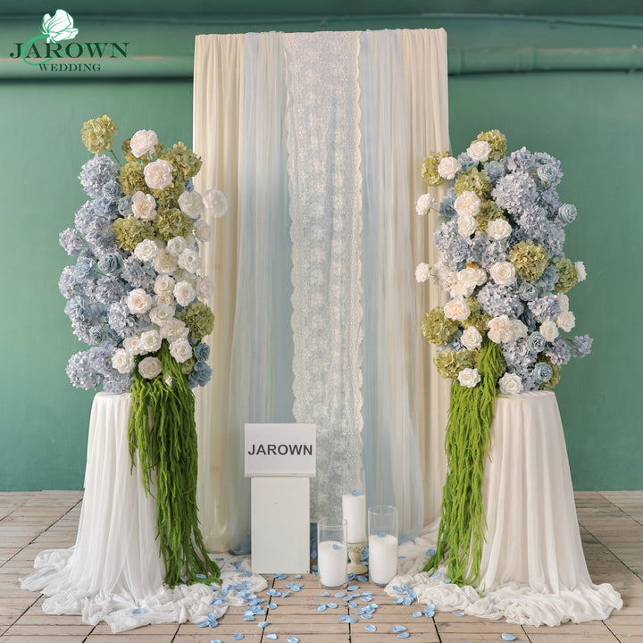 Backdrop Flowers in Blue/Green/White