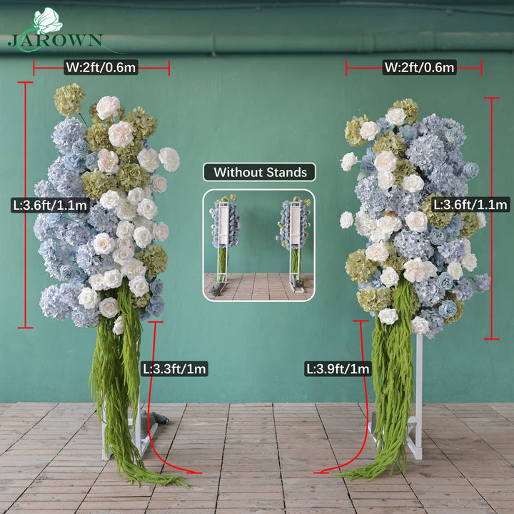 Backdrop Flowers in Blue/Green/White
