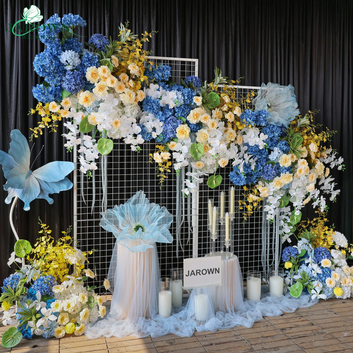 Aisle & Backdrop Flower in Blue/Yellow/White