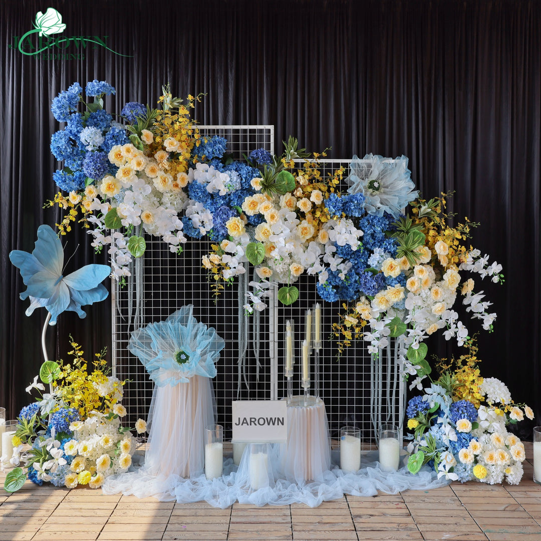 Aisle & Backdrop Flower in Blue/Yellow/White