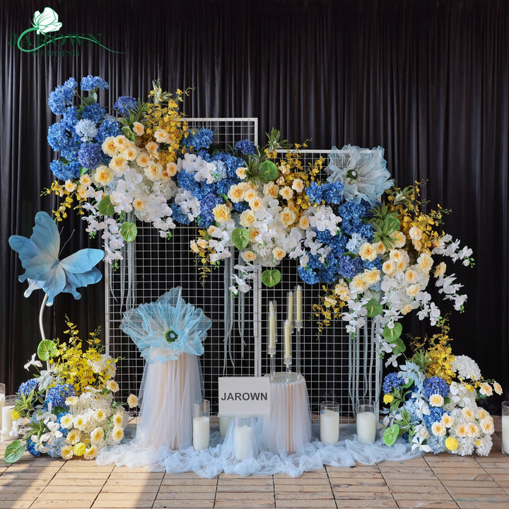 Aisle & Backdrop Flower in Blue/Yellow/White