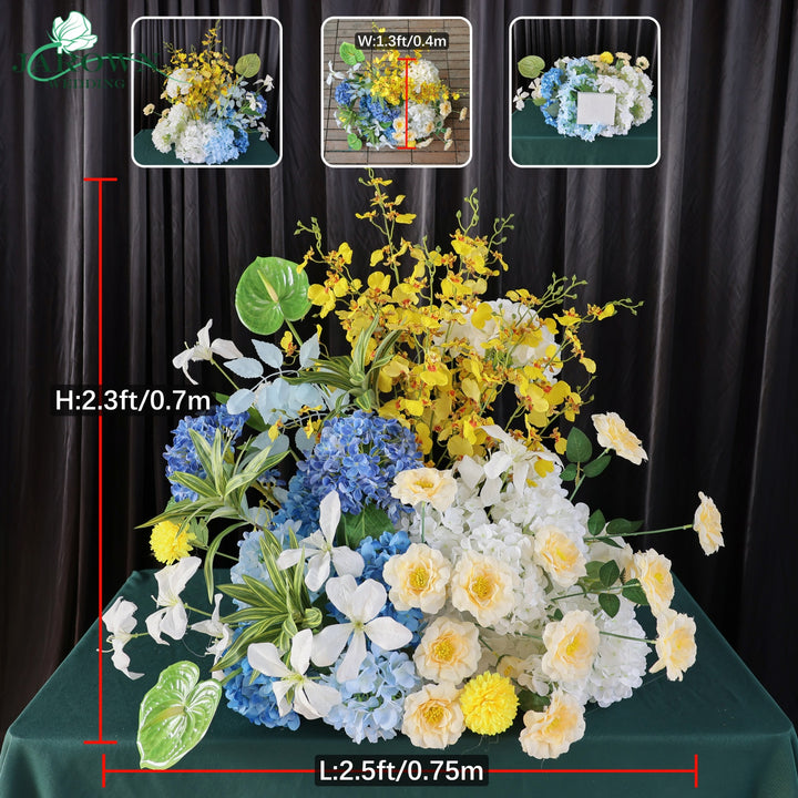 Aisle & Backdrop Flower in Blue/Yellow/White