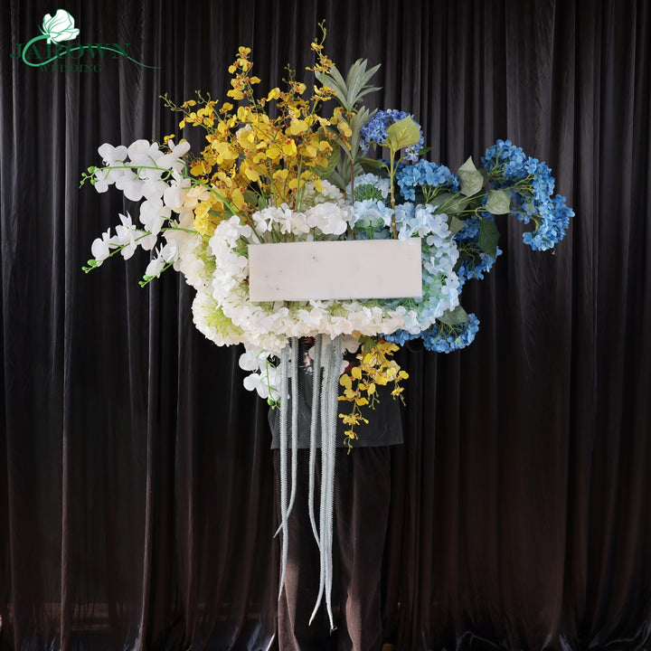 Aisle & Backdrop Flower in Blue/Yellow/White