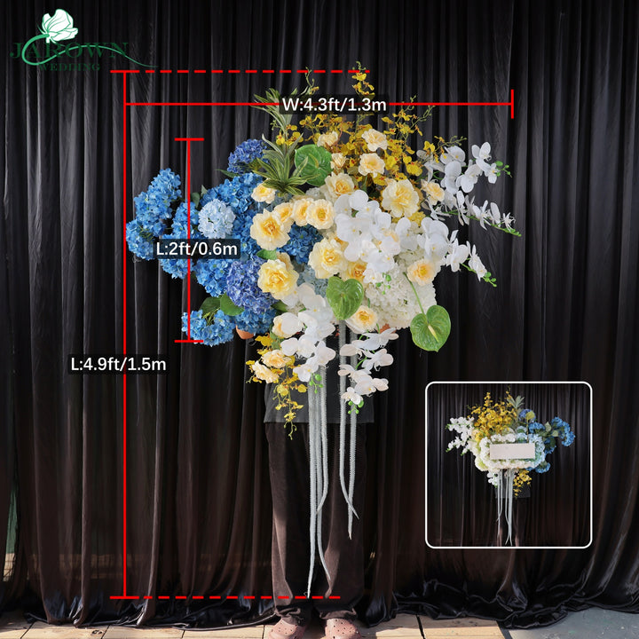 Aisle & Backdrop Flower in Blue/Yellow/White