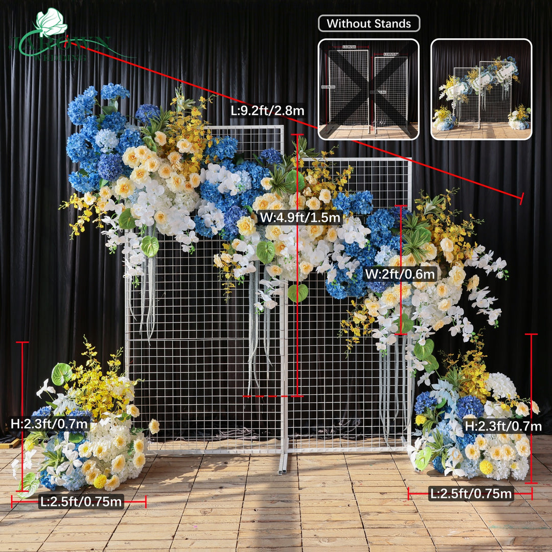 Aisle & Backdrop Flower in Blue/Yellow/White
