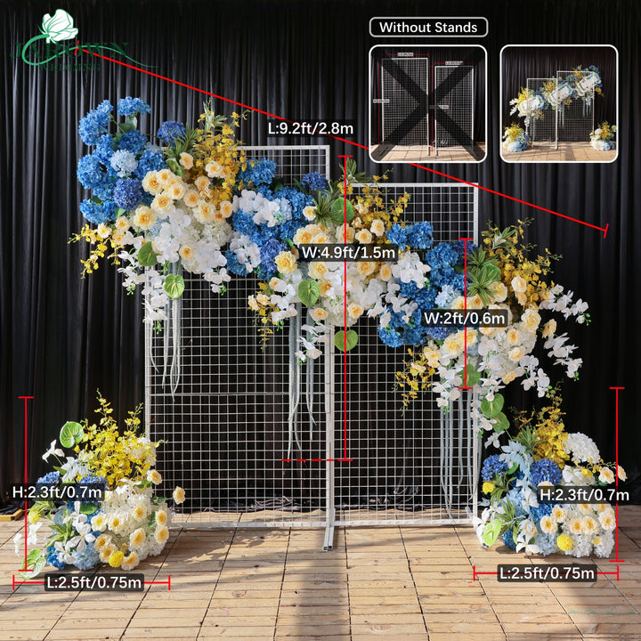 Aisle & Backdrop Flower in Blue/Yellow/White
