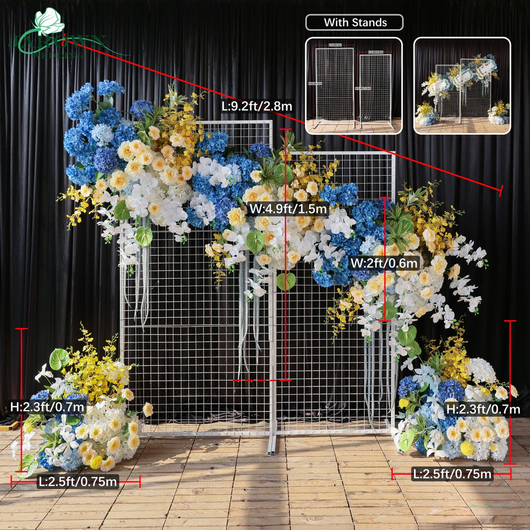 Aisle & Backdrop Flower in Blue/Yellow/White