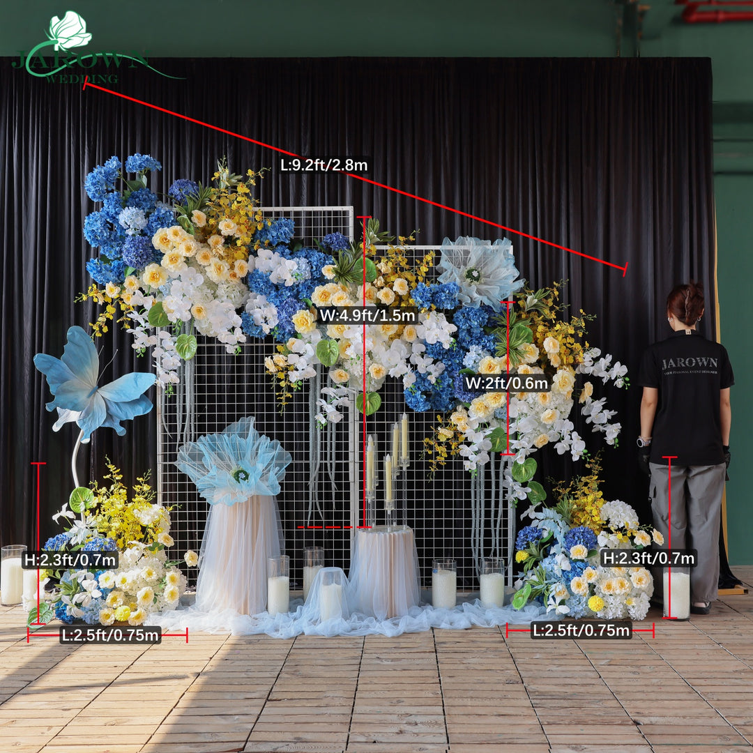 Aisle & Backdrop Flower in Blue/Yellow/White