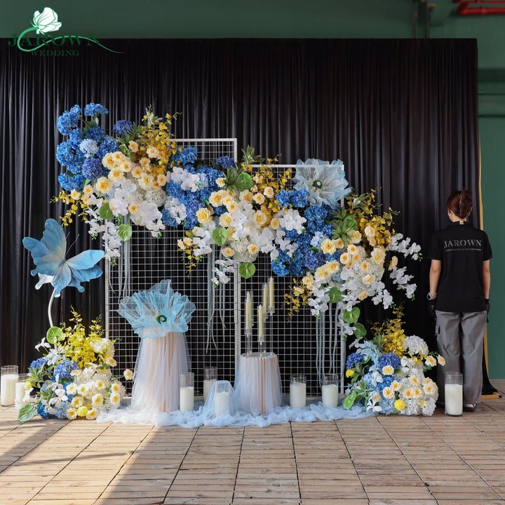 Aisle & Backdrop Flower in Blue/Yellow/White