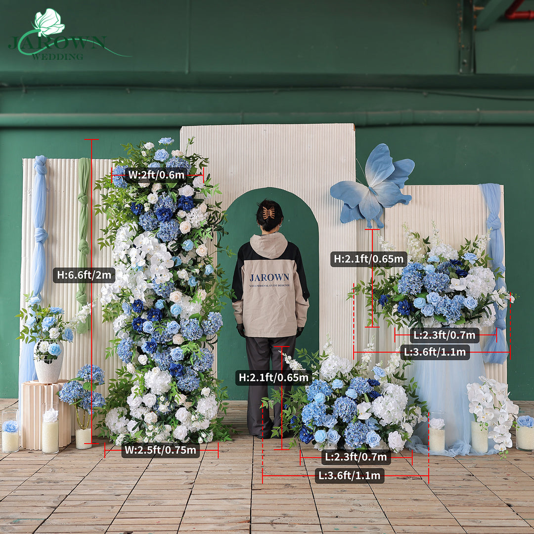 Aisle &amp; Backdrop Flower in Blue/White/Green