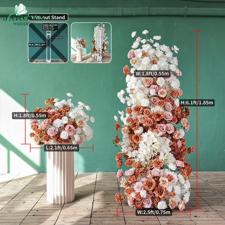 Aisle & Backdrop Flower in Brown/White/Pink