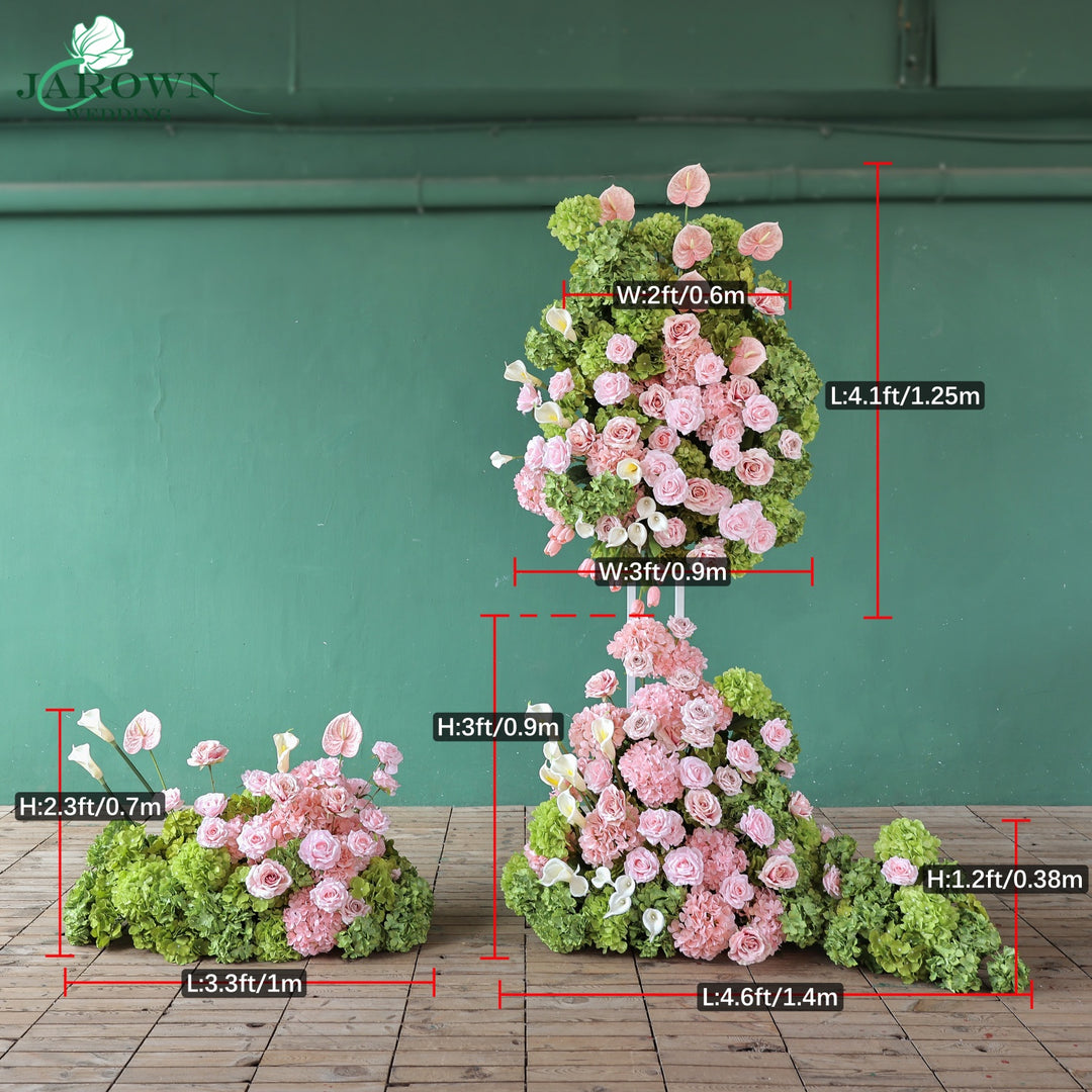 Aisle & Backdrop Flower in Green/Pink