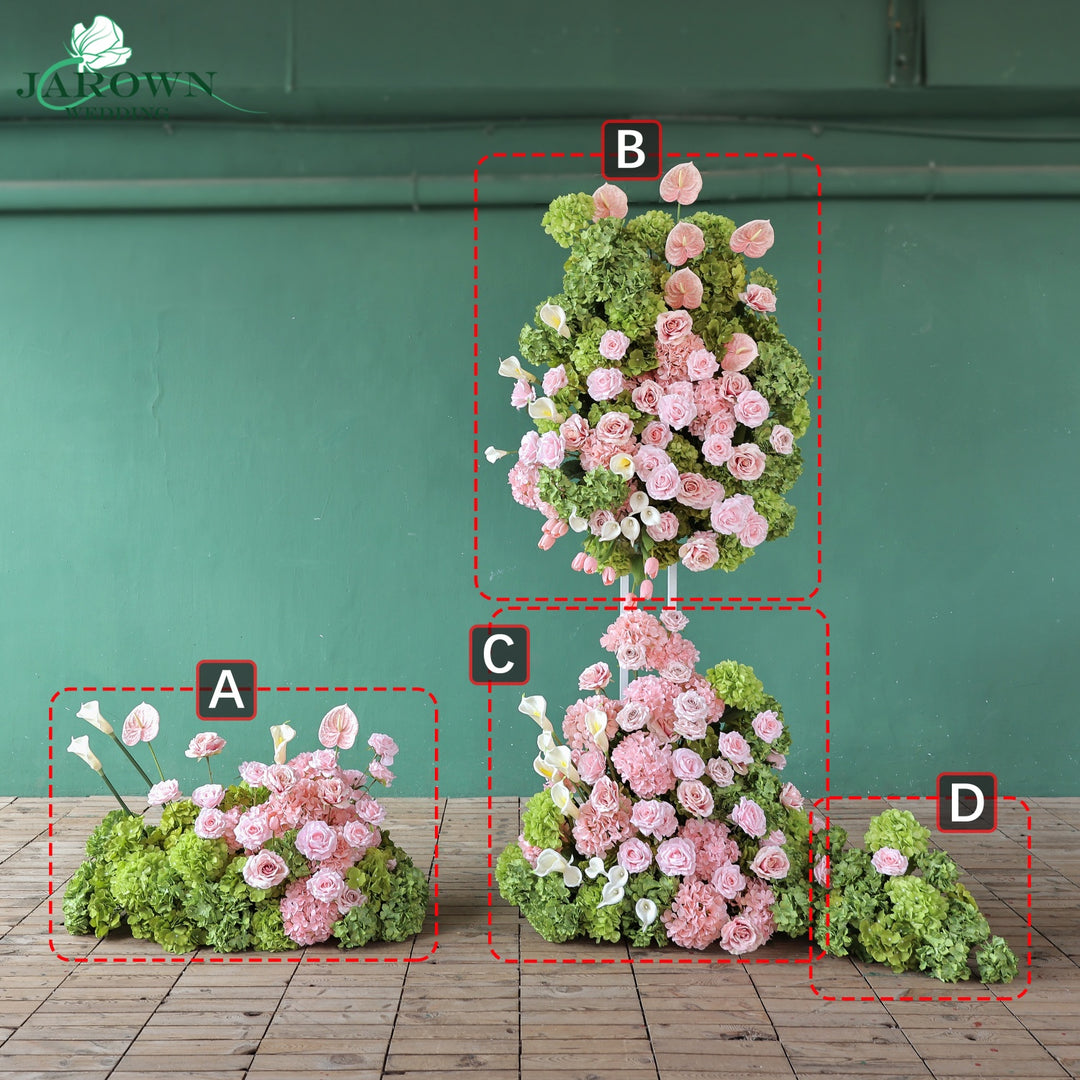 Aisle & Backdrop Flower in Green/Pink