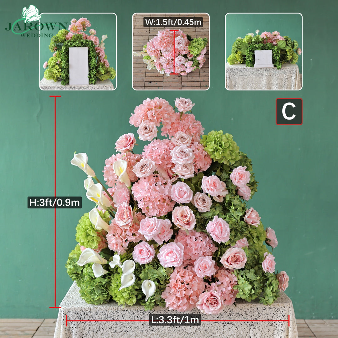 Aisle & Backdrop Flower in Green/Pink