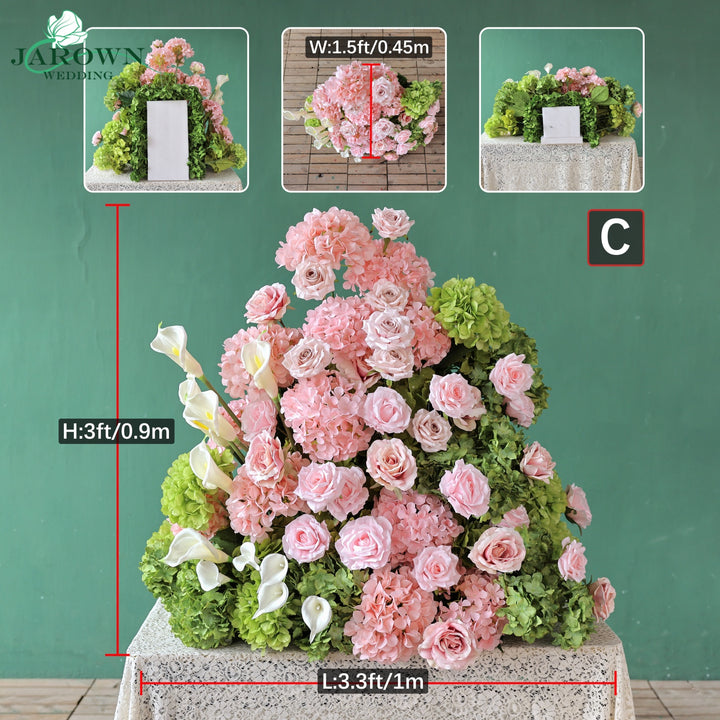 Aisle & Backdrop Flower in Green/Pink