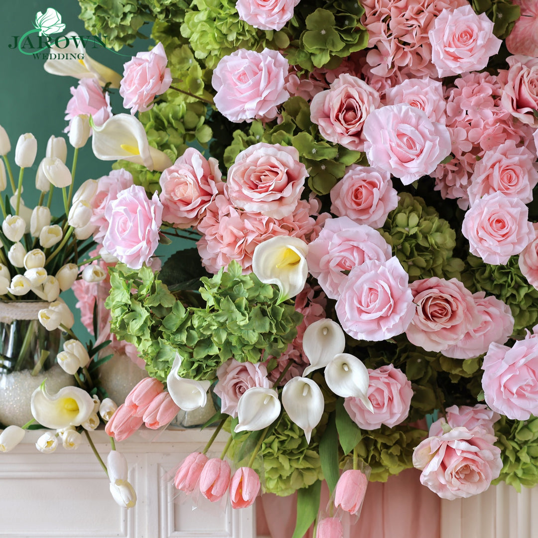 Aisle & Backdrop Flower in Green/Pink