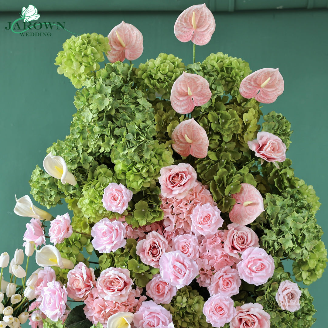 Aisle & Backdrop Flower in Green/Pink