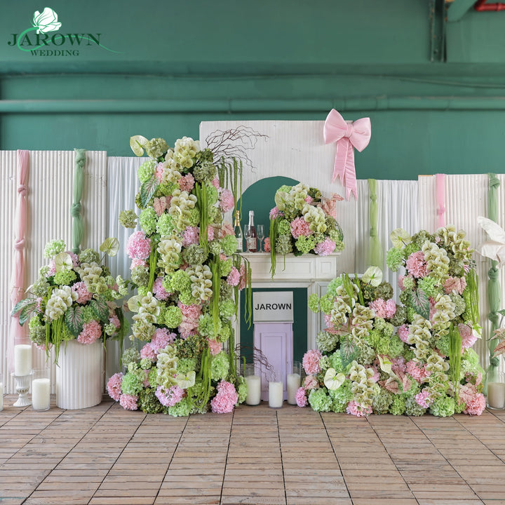 Aisle & Backdrop Flower in Green/Pink