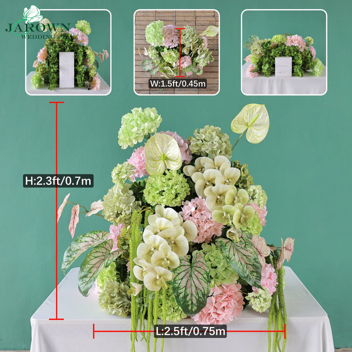 Aisle & Backdrop Flower in Green/Pink
