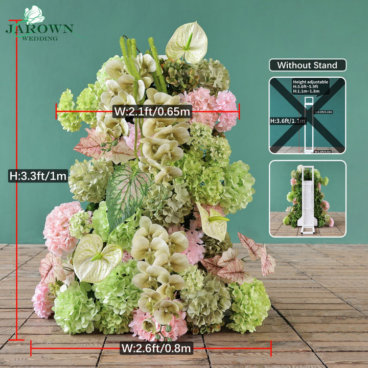 Aisle & Backdrop Flower in Green/Pink