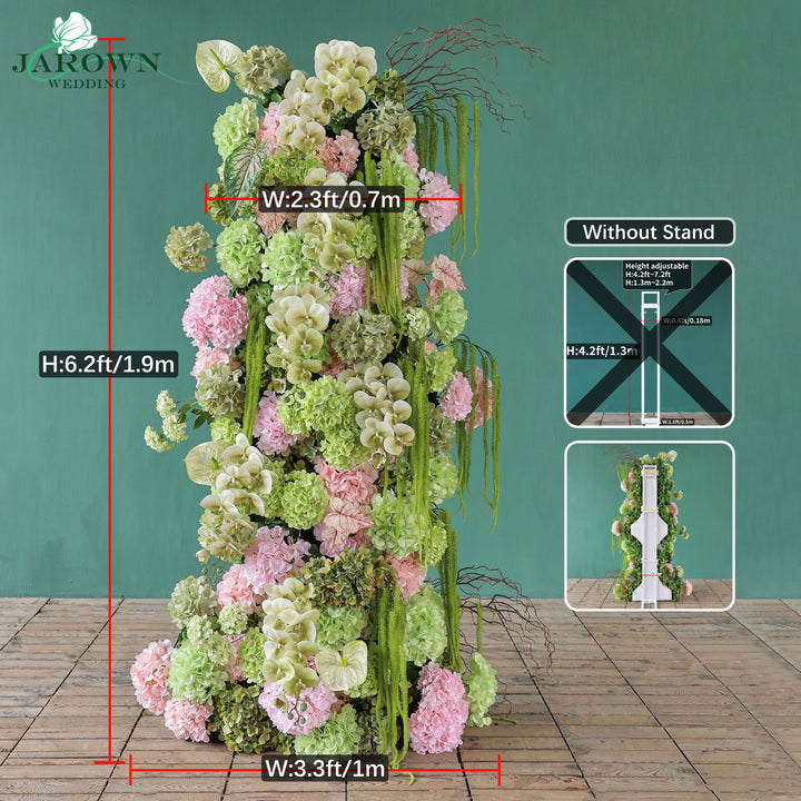 Aisle & Backdrop Flower in Green/Pink