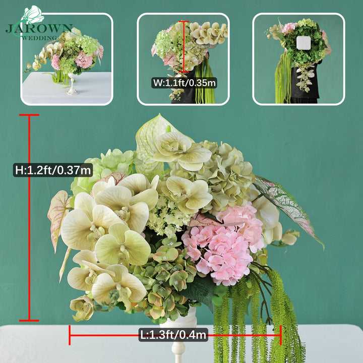Aisle & Backdrop Flower in Green/Pink