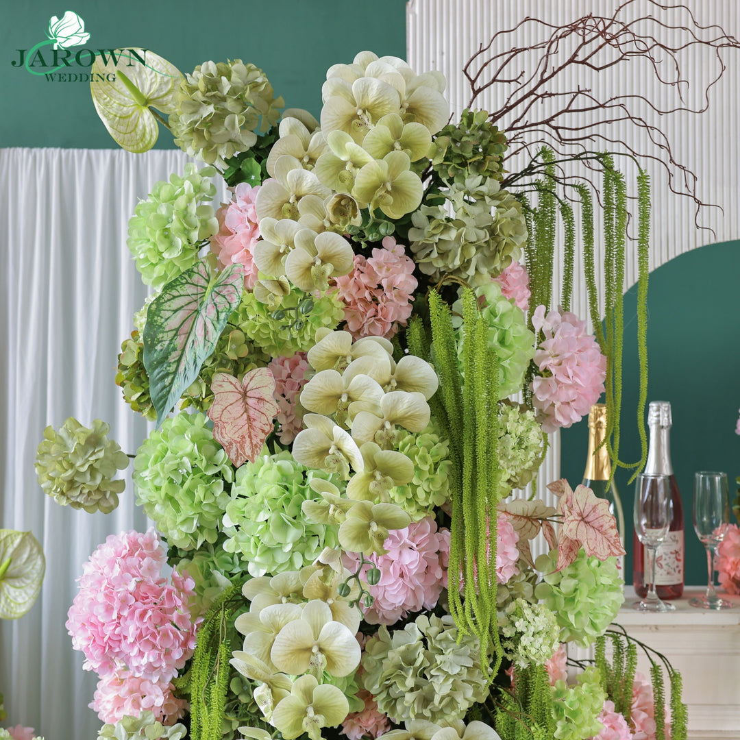 Aisle & Backdrop Flower in Green/Pink