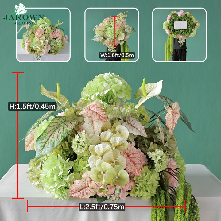 Aisle & Backdrop Flower in Green/Pink