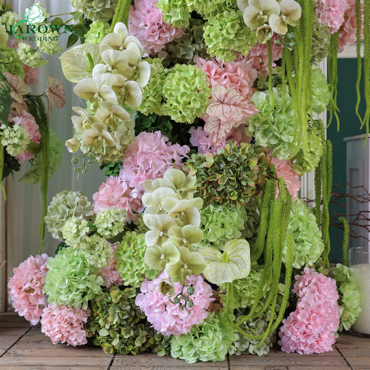 Aisle & Backdrop Flower in Green/Pink