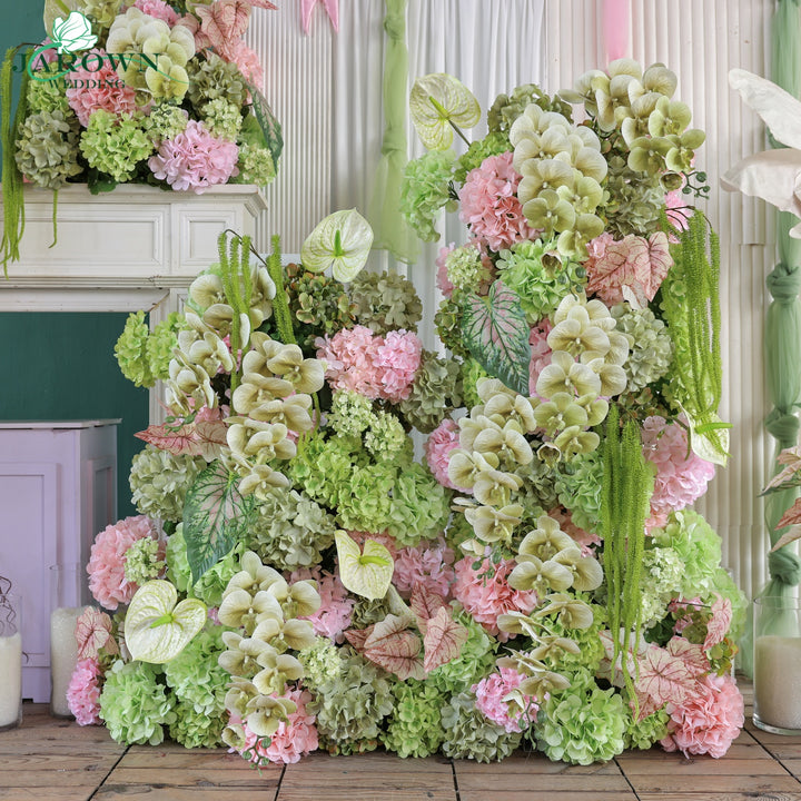 Aisle & Backdrop Flower in Green/Pink