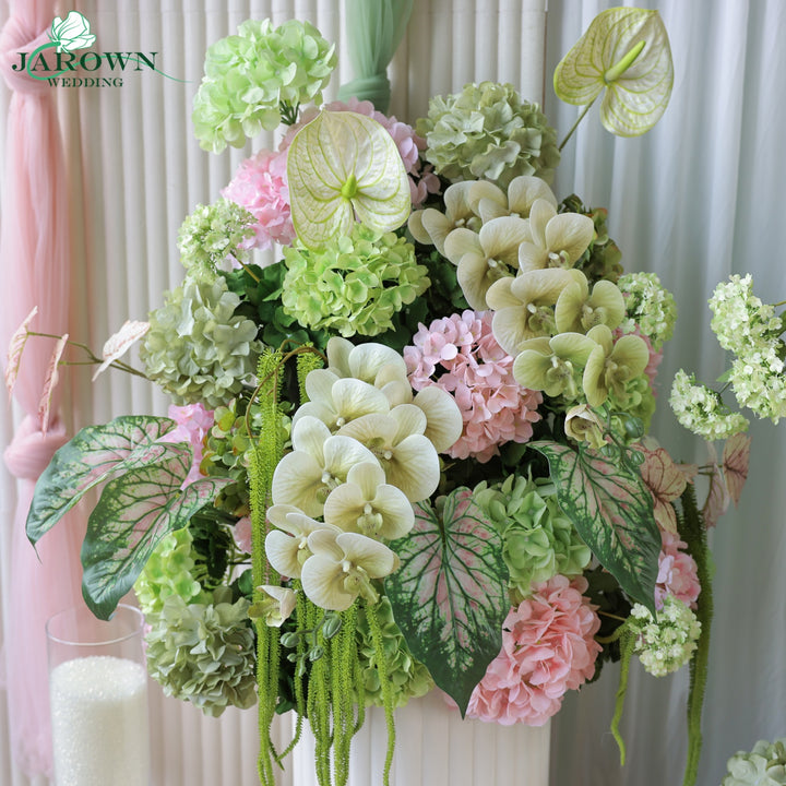 Aisle & Backdrop Flower in Green/Pink