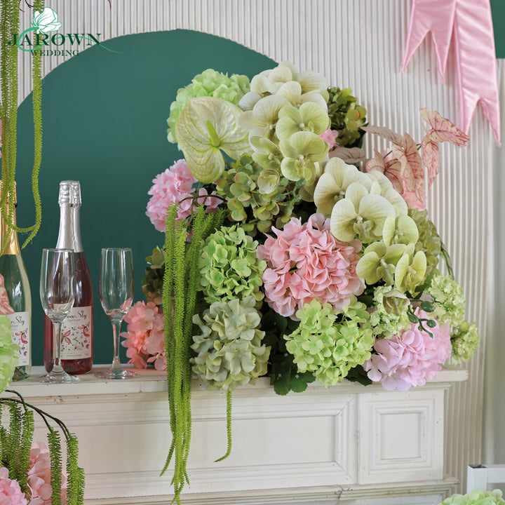 Aisle & Backdrop Flower in Green/Pink