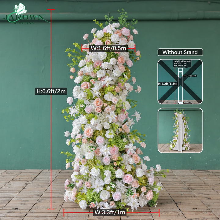Aisle & Backdrop Flower in Green/White/Pink