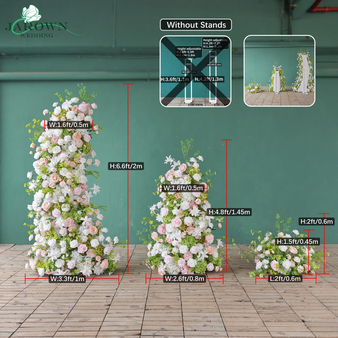 Aisle & Backdrop Flower in Green/White/Pink