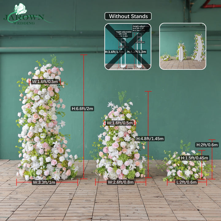 Aisle & Backdrop Flower in Green/White/Pink