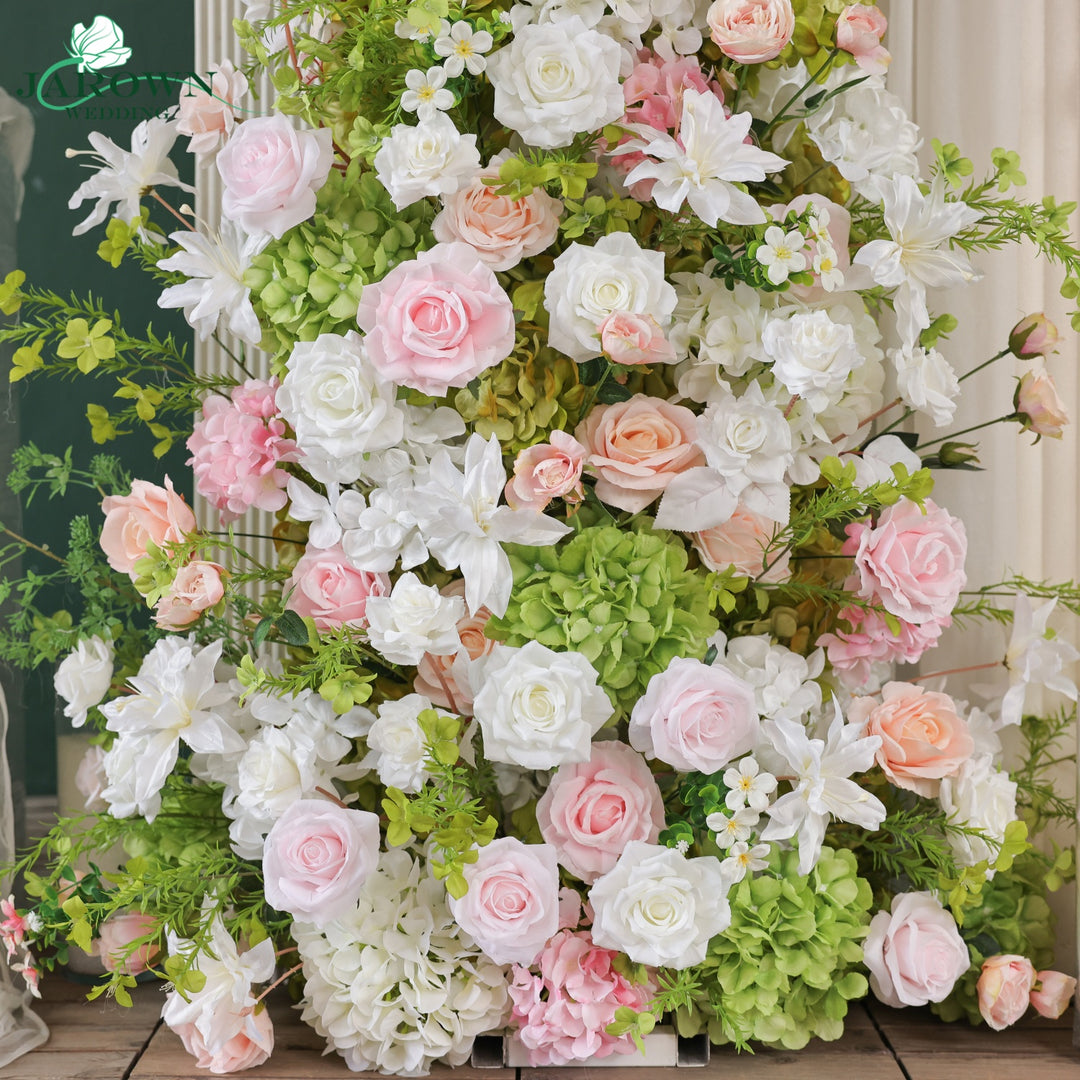 Aisle & Backdrop Flower in Green/White/Pink