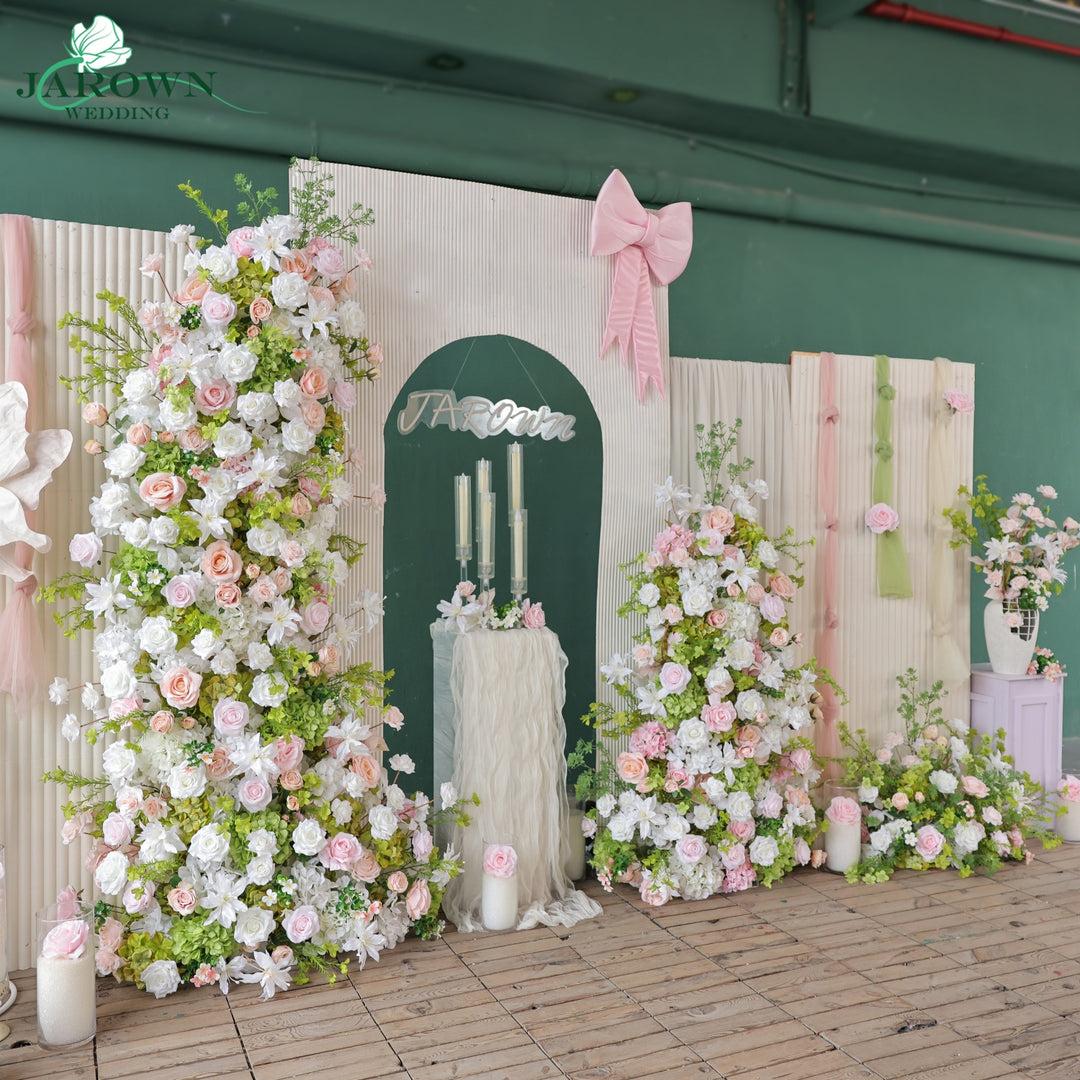 Aisle & Backdrop Flower in Green/White/Pink