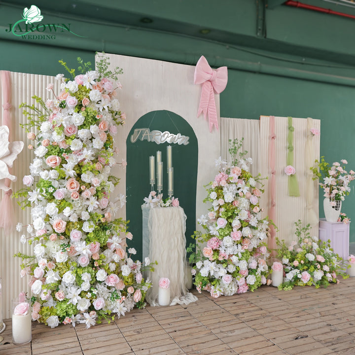 Aisle & Backdrop Flower in Green/White/Pink