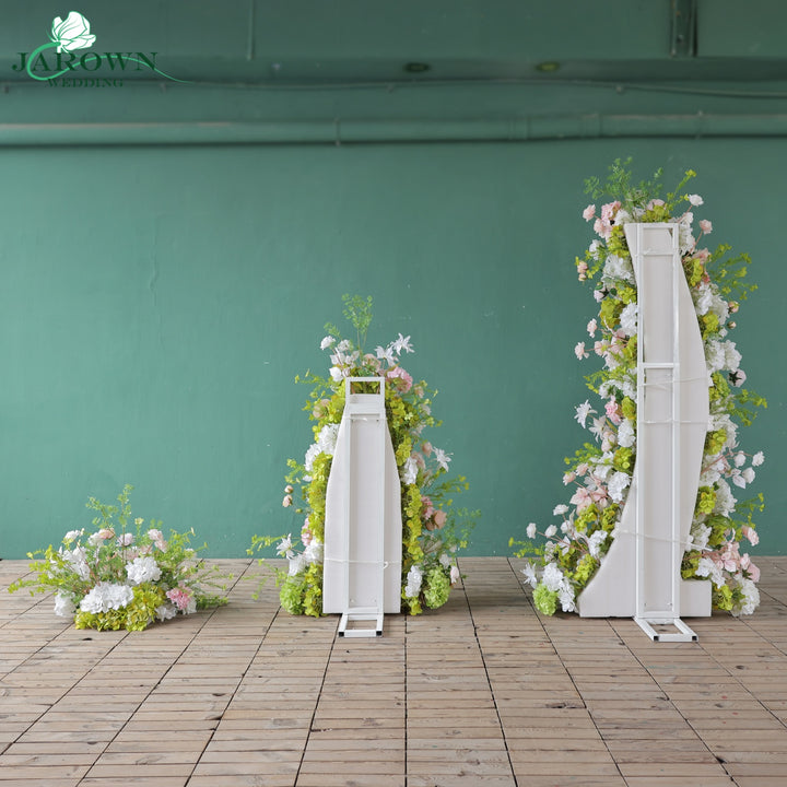 Aisle & Backdrop Flower in Green/White/Pink