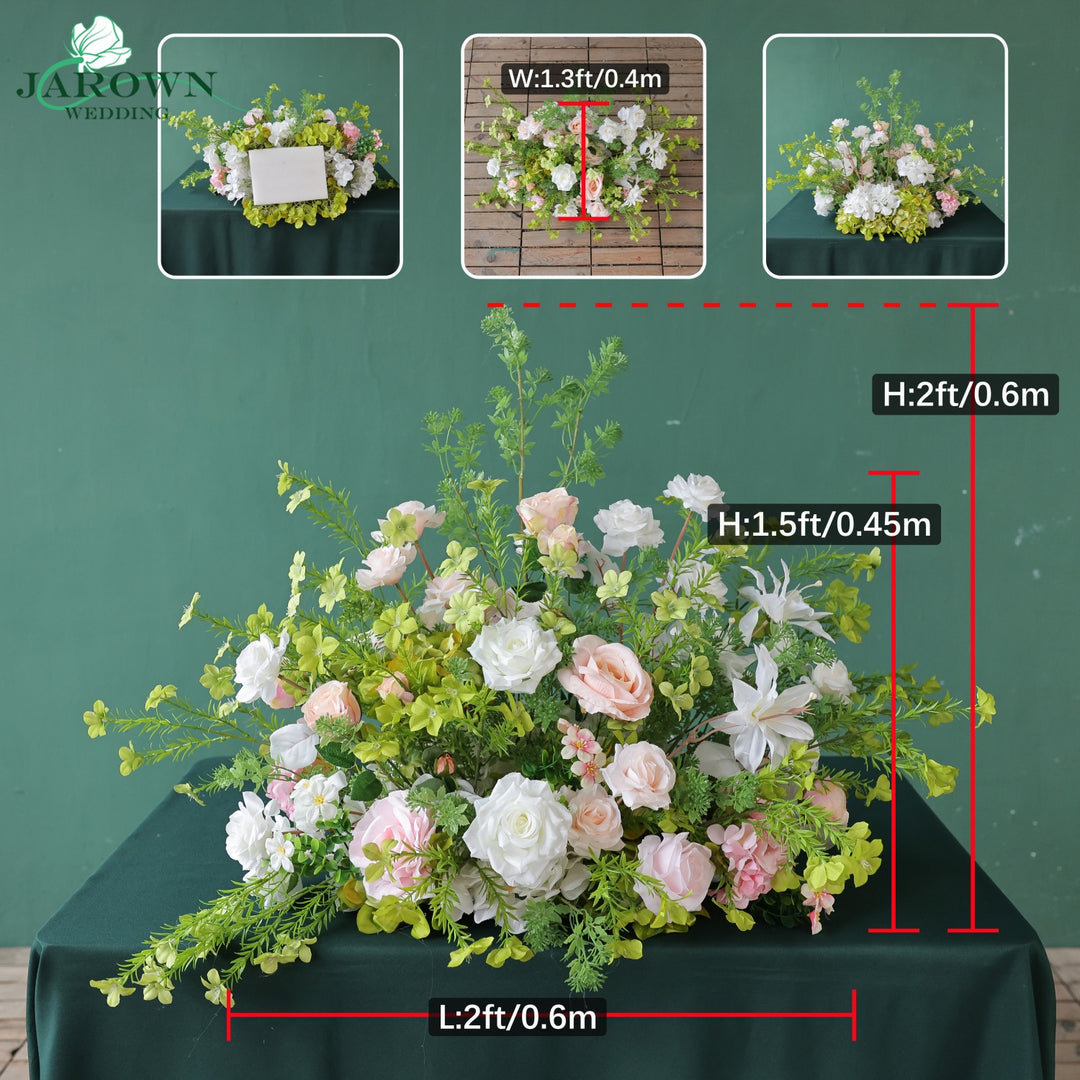 Aisle & Backdrop Flower in Green/White/Pink