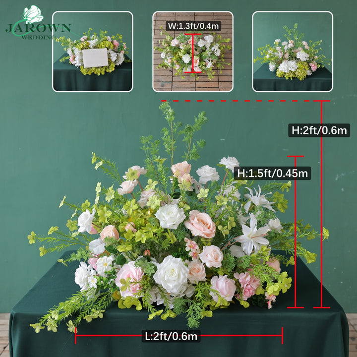 Aisle & Backdrop Flower in Green/White/Pink