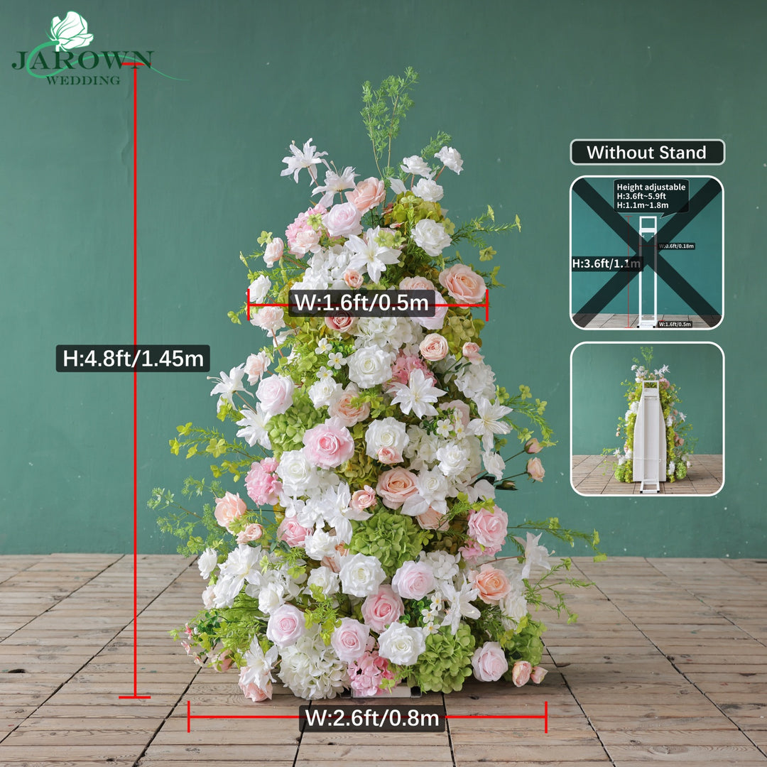 Aisle & Backdrop Flower in Green/White/Pink