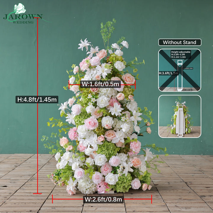 Aisle & Backdrop Flower in Green/White/Pink