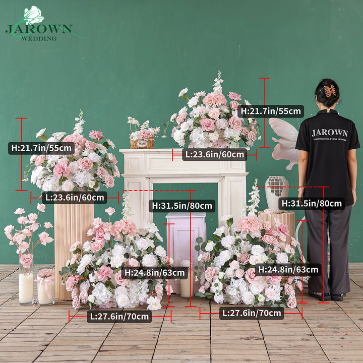 Aisle & Backdrop Flower in Pink/White/Green